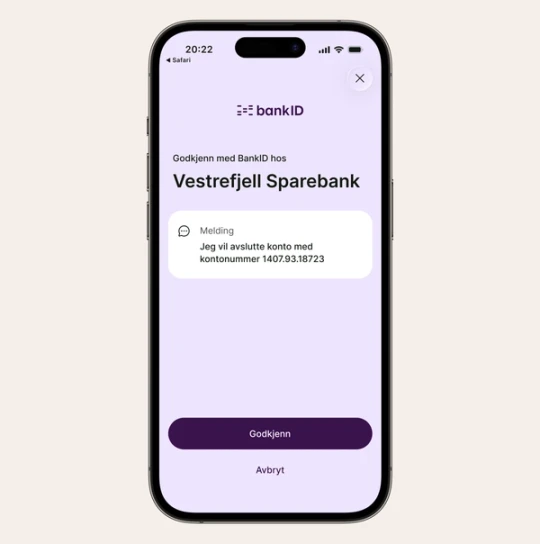 Viser BankID-appen hvor en tekst er til godkjenning